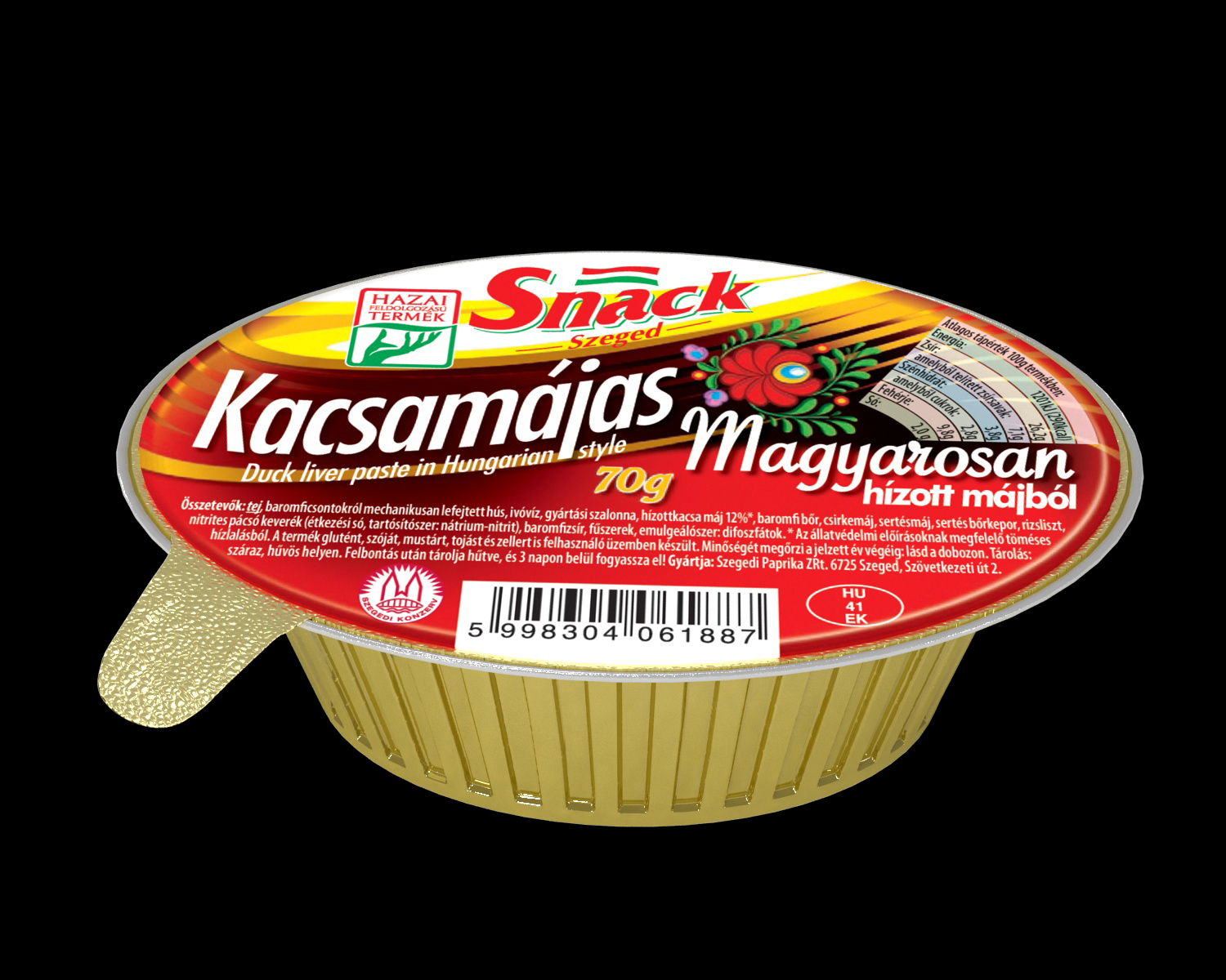 Snack Kacsamájas magyarosan pástétom 75g